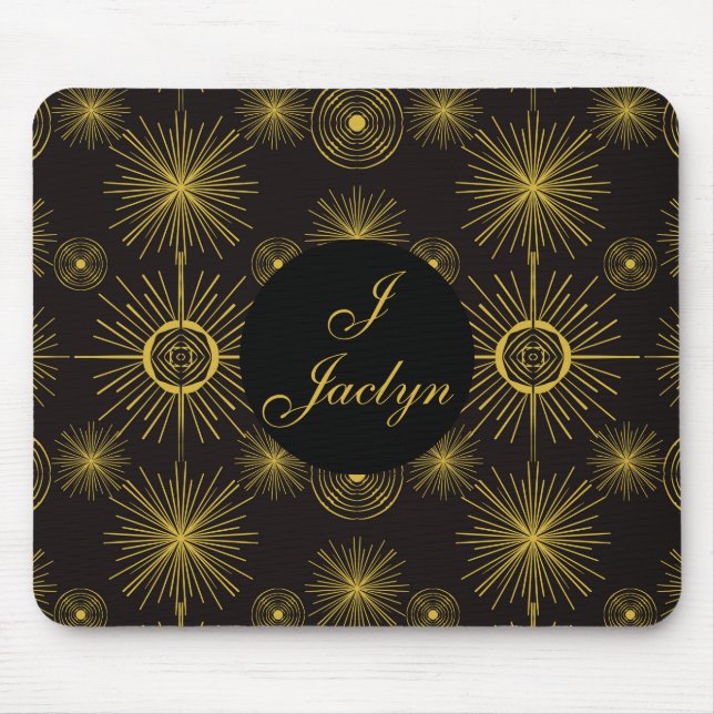 Alfombrilla De Ratón El Boho Celestial Sun Stars Black (Frente)