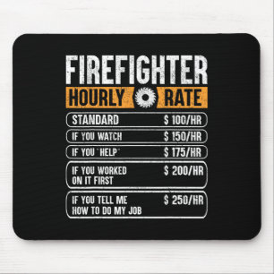 Alfombrilla De Ratón El Bombero Funny Hourrate Regalos Para Fireman Da