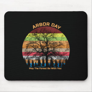 Alfombrilla De Ratón El Bosque Arbour Day Retro Earth Tree Sunset Be Wi