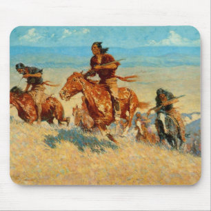 Alfombrilla De Ratón El búfalo Runners (1909) de Federico Remington