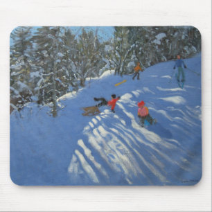 Alfombrilla De Ratón El caer apagado el trineo Morzine