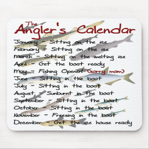 Alfombrilla De Ratón El calendario Mousepad del pescador