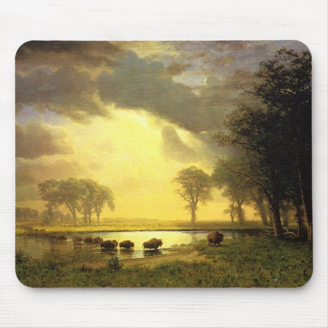 Alfombrilla De Ratón El Camino de Búfalo, Albert Bierstadt (Frente)