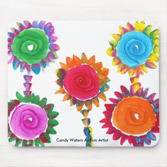 Alfombrilla De Ratón El caramelo riega al artista del autismo (Frente)