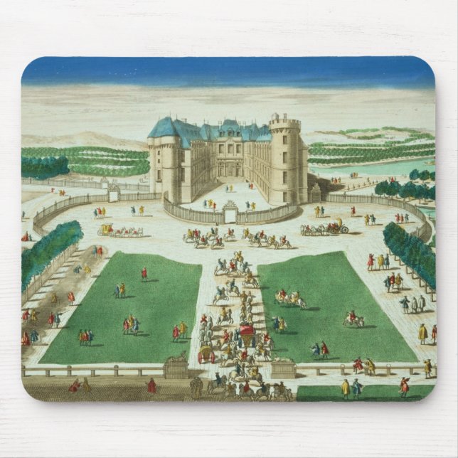 Alfombrilla De Ratón El castillo francés Rambouillet, grabada por (Frente)