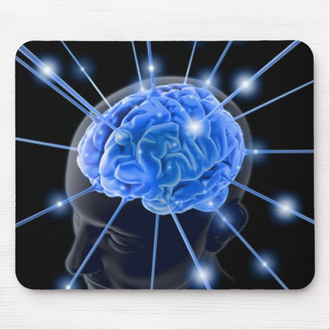 Alfombrilla De Ratón El cerebro emite Mousepad (Frente)