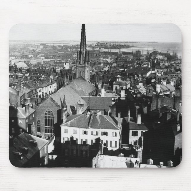 Alfombrilla De Ratón El chapitel adornado de una iglesia en Boston (Frente)