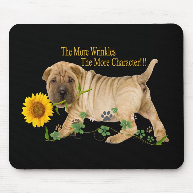Alfombrilla De Ratón El chino Shar-Pei arruga los regalos (Frente)