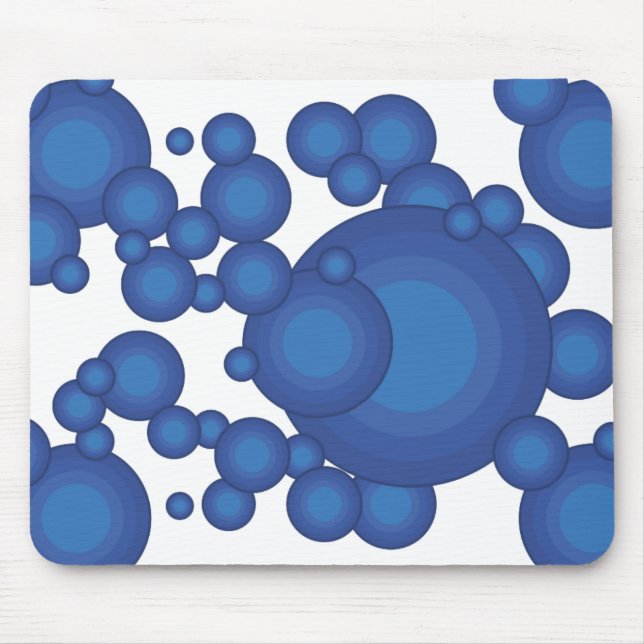 Alfombrilla De Ratón El círculo de estilo de los años 70 del Azul (Frente)