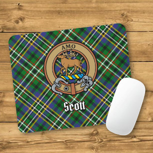 Alfombrilla De Ratón El clan Scott Escudo sobre el Tartán Verde
