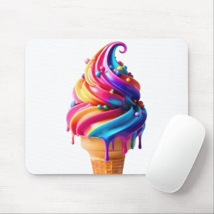 Alfombrilla De Ratón El clásico cono de helado vibrante de SlipperyJoe'