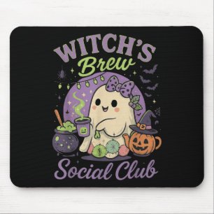 Alfombrilla De Ratón El club social de brujas cute el fantasma Cauldron