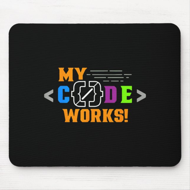 Alfombrilla De Ratón El código funciona divertido programador codifican (Frente)