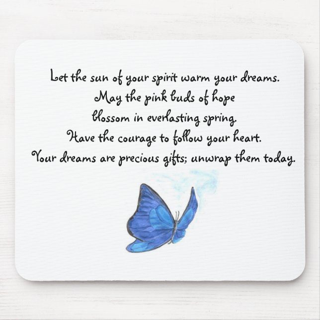 Alfombrilla De Ratón El cojín de ratón confiado de la mariposa (Frente)