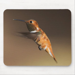 Alfombrilla De Ratón El colibrí rufoso en vuelo