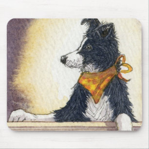 Alfombrilla De Ratón El collie fresco del vaquero guarda cuidadosamente