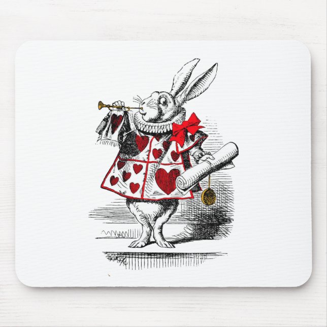 Alfombrilla De Ratón El conejo blanco (Frente)