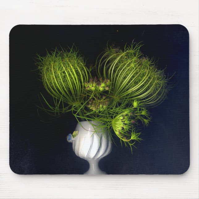 Alfombrilla De Ratón El corazón verde en negro (Frente)