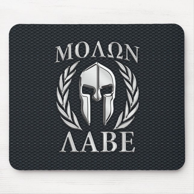 Alfombrilla De Ratón El cromo de Molon Labe tiene gusto del casco (Frente)