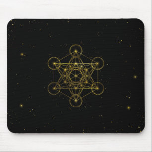 Alfombrilla De Ratón El cubo de la geometría sagrada del Metatrón neg
