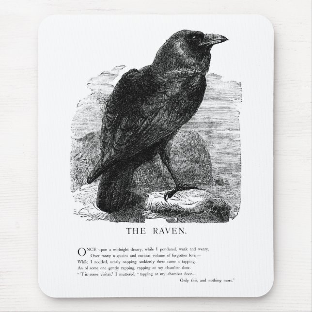 Alfombrilla De Ratón El cuervo de Edgar Allen Poe (Frente)