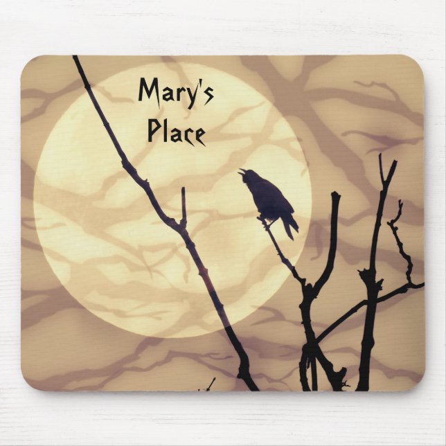 Alfombrilla De Ratón El cuervo, la luna, las sombras (Frente)