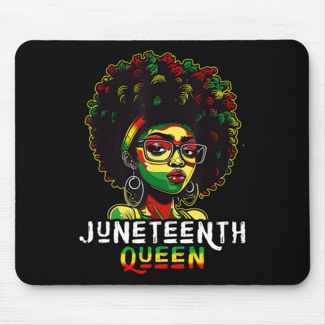 Alfombrilla De Ratón El decimo Melanin Negro Reina del afro natural (Frente)