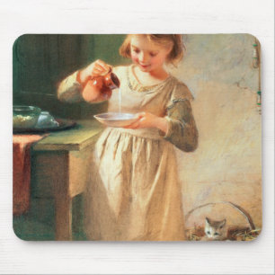 Alfombrilla De Ratón El desayuno del gatito