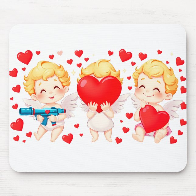 Alfombrilla De Ratón El día de San Valentín 2025: Ángeles 👼 ❤️ agudos  (Frente)