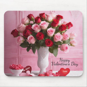 Alfombrilla De Ratón El día de San Valentín Añadir regalo de Rosas de P