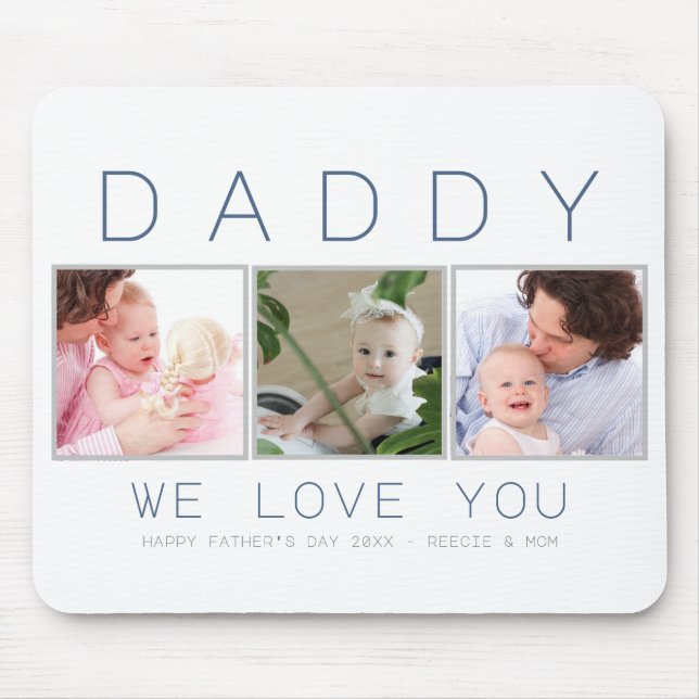 Alfombrilla De Ratón El día del padre papá Personalizado 3 foto (Frente)