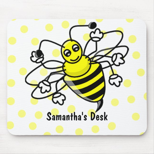 Alfombrilla De Ratón El dibujo animado manosea la abeja Mousepad (Frente)