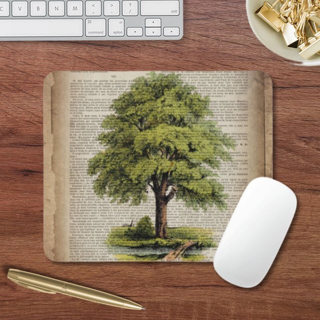 Alfombrilla De Ratón El diccionario ECO Earth Day imprime el roble vint (Earth Day ECO dictionary prints vintage oak tree Mouse Pad)