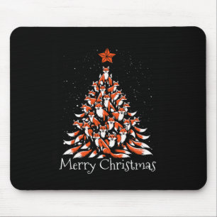 Alfombrilla De Ratón El divertido árbol de Navidad Fox Foxes Xmas
