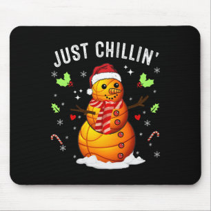 Alfombrilla De Ratón El divertido sketll de Snowman de Chillin en Santa