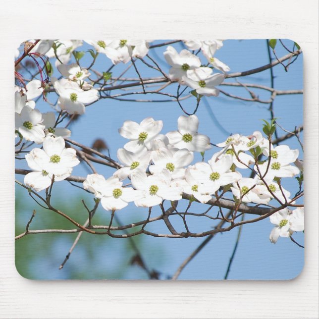 Alfombrilla De Ratón El Dogwood blanco florece el mousepad (Frente)