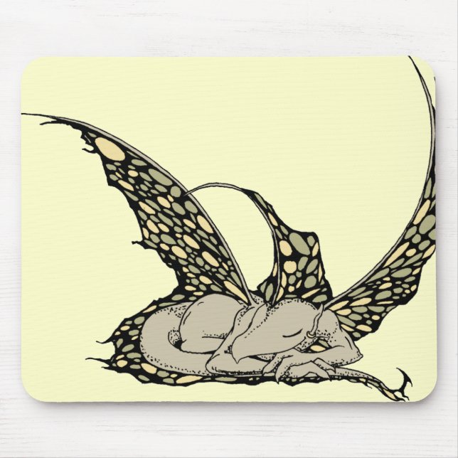 Alfombrilla De Ratón El dormir Dragonette Mousepad (amarillo) (Frente)