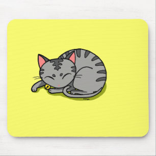 Alfombrilla De Ratón El dormir gris lindo del gato