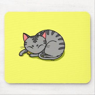 Alfombrilla De Ratón El dormir gris lindo del gato
