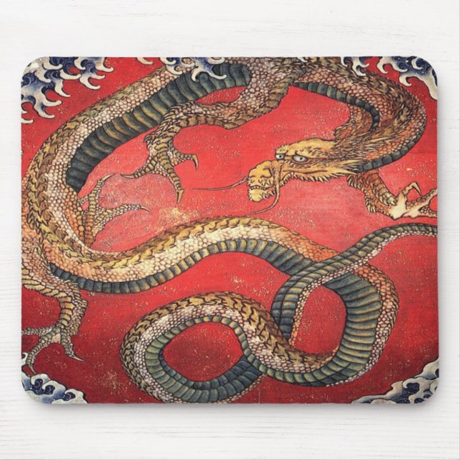 Alfombrilla De Ratón El dragón de Hokusai (Frente)