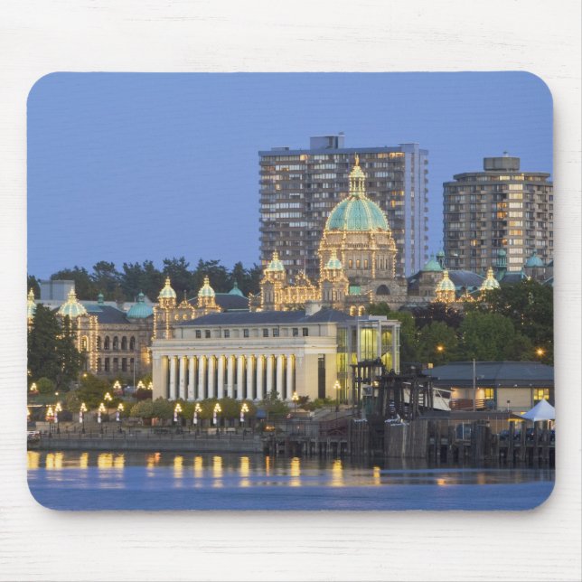 Alfombrilla De Ratón El edificio del Parlamento iluminado en el interio (Frente)