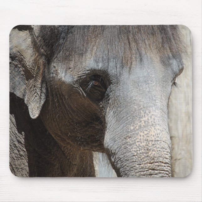 Alfombrilla De Ratón El elefante observa el mousepad (Frente)