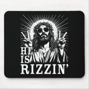 Alfombrilla De Ratón Él es Rizzin Cruz Cristiana Jesús Versículo de la