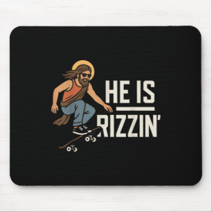 Alfombrilla De Ratón Él es Rizzin Meme Skater Jesús, divertido cristian