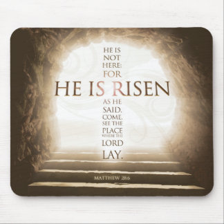 Alfombrilla De Ratón Él es verso de la biblia del 28:6 de Mousepad