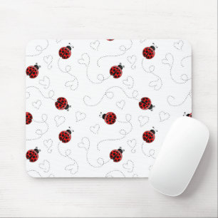 Alfombrilla De Ratón El escarabajo Red Ladybug Insect Lover Black Heart