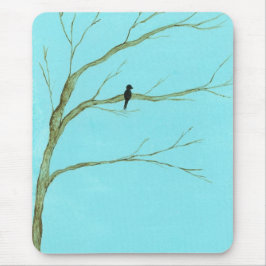 Alfombrilla De Ratón El esperar - pájaro solitario en el arte original