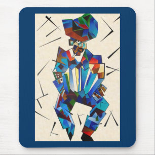 Alfombrilla De Ratón El estilo de arte geométrico acordeonista