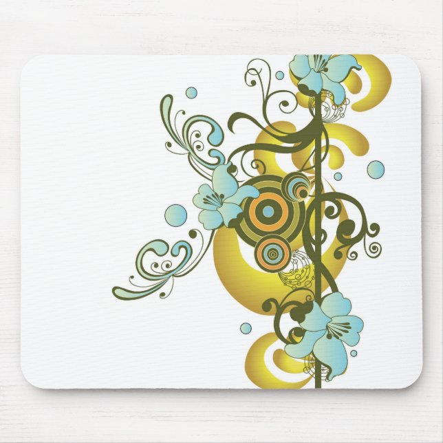 Alfombrilla De Ratón El extracto florece Mousepad (Frente)