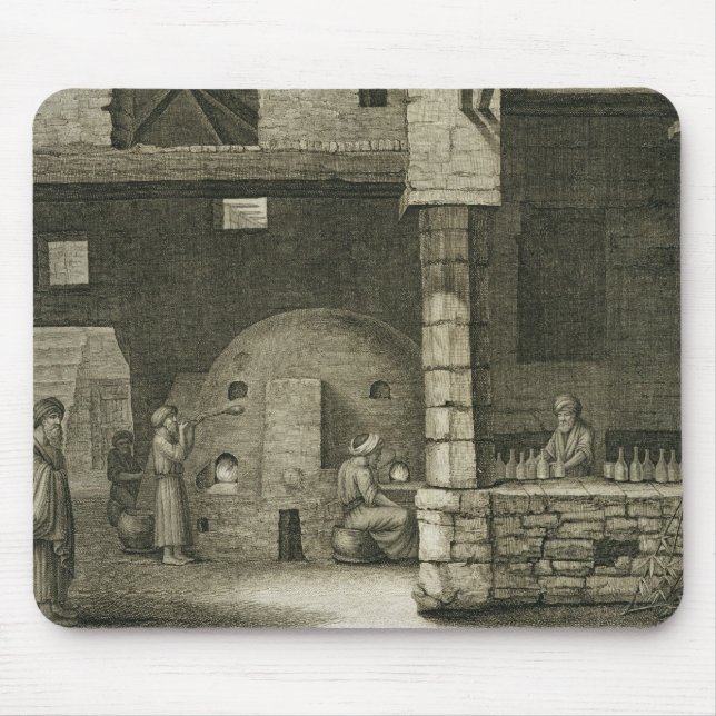 Alfombrilla De Ratón El fabricante de la botella de cristal, de artes (Frente)